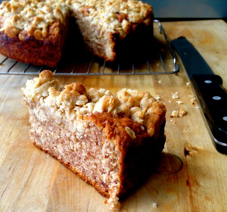 Egg-free banana streusel coffee cake
