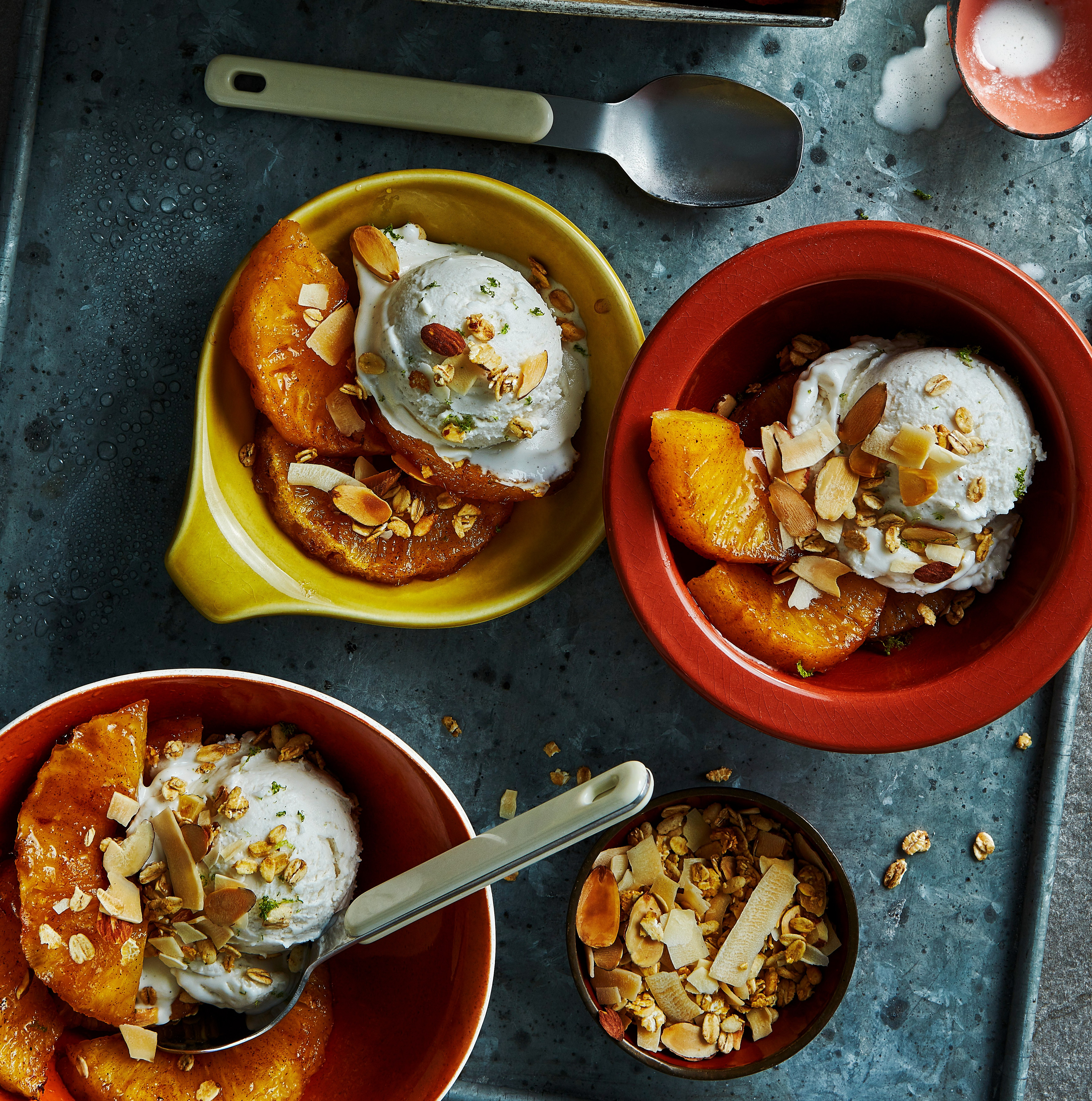 Caramelized pineapple sundaes - recipe development and food styling by toronto recipe developer and food stylist, Annabelle Waugh