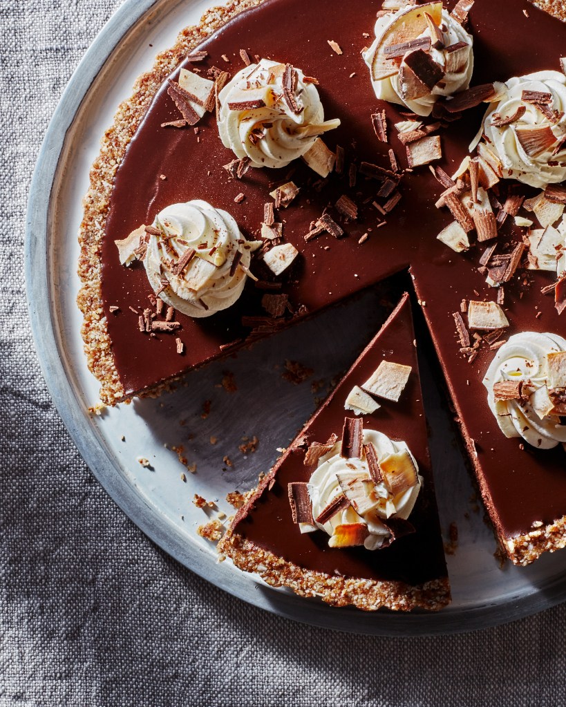 chocolate chai vegan tart - recipe testing and food styling by toronto recipe developer and food stylist, Annabelle Waugh